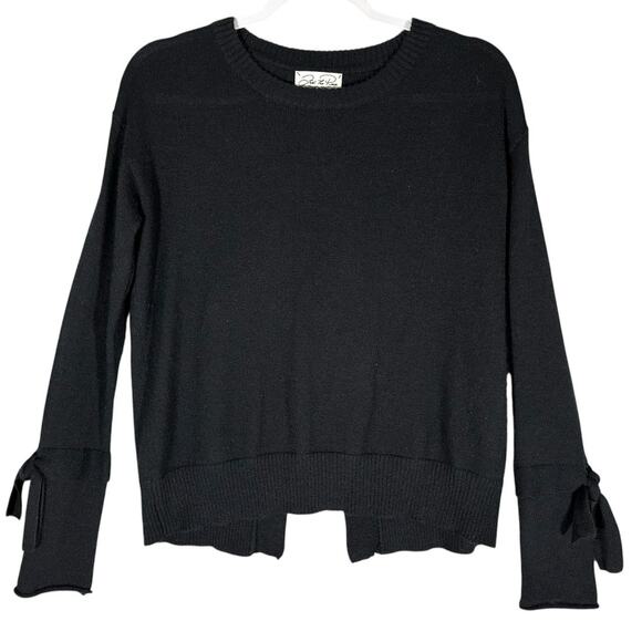 Feel‎ the Piece x Terre Jacobs O/S 100% Cashmere Black Sweater Criss Cross Back - Picture 3 of 9